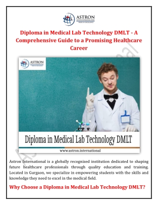 Diploma in Medical Lab Technology DMLT A Comprehensive Guide to a Promising Healthcare Career