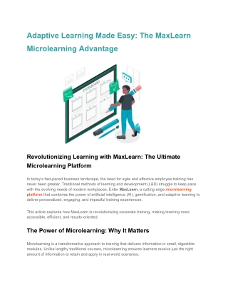 Adaptive Learning Made Easy_ The MaxLearn Microlearning Advantage