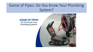 Game of Pipes Do You Know Your Plumbing System