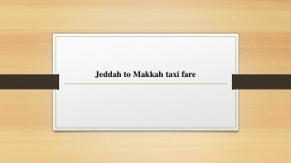 Jeddah to Makkah taxi fare