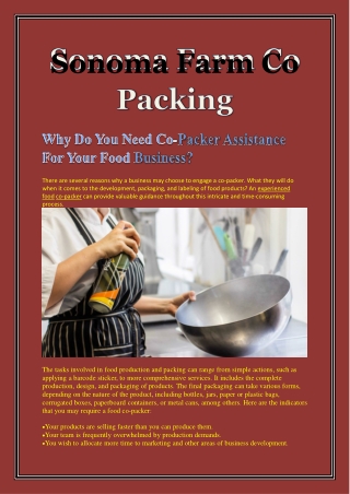 Why Do You Need Co-Packer Assistance For Your Food Business