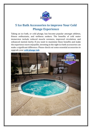 5 Ice Bath Accessories to improve Your Cold Plunge Experience