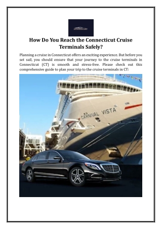 How Do You Reach the Connecticut Cruise Terminals Safely?