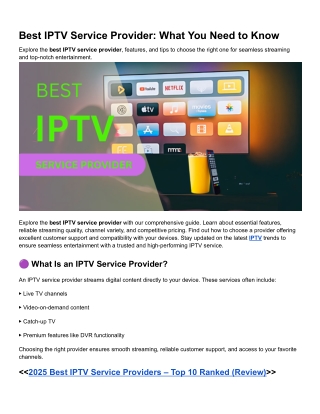 Best IPTV Service Provider_ What You Need to Know