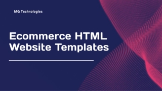 Elevate Your Online Store with Premium eCommerce HTML Website Templates