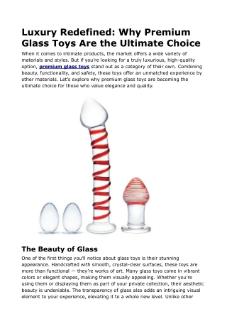 Luxury Redefined_ Why Premium Glass Toys Are the Ultimate Choice