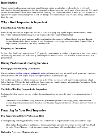 “Roof Inspection Checklist: Ensuring Your Home Is Protected”