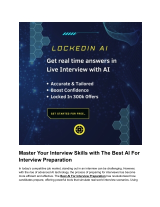 Master Your Interview Skills with The Best AI For Interview Preparation