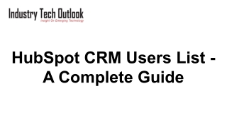 HubSpot CRM Users List - A Complete Guide
