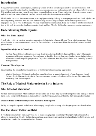 “Everything You Need to Know About Filing a Birth Injury Lawsuit”