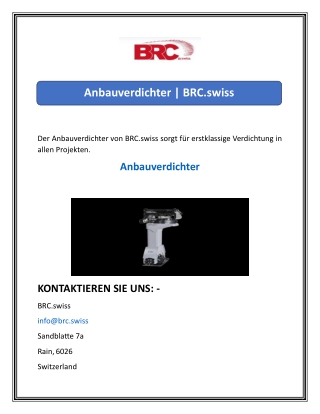 Anbauverdichter  BRC.swiss