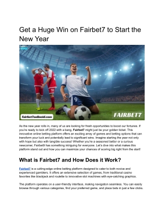 Get a Huge Win on Fairbet7 to Start the New Year
