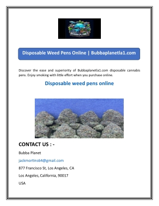 Disposable Weed Pens Online  Bubbaplanetla1
