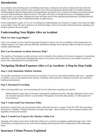 Navigating Medical Expenses After a Car Accident: A Step-by-Step Guide