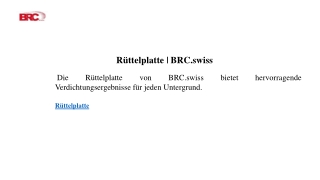 Rüttelplatte  BRC.swiss