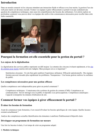 'Comment former vos équipes à gérer efficacement le portail?'