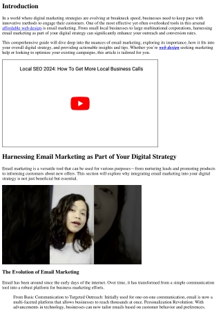 “Harnessing Email Marketing as Part of Your Digital Strategy”