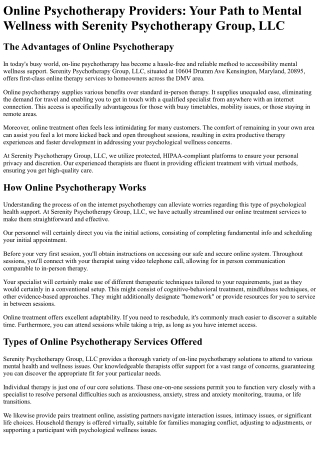 Serenity Psychotherapy Group