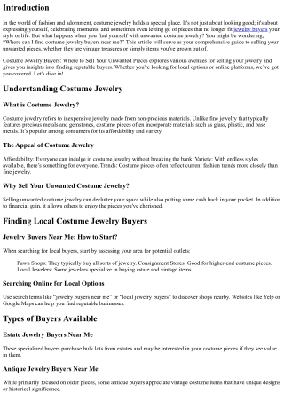 Costume Jewelry Buyers: Where to Sell Your Unwanted Pieces