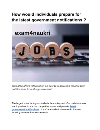 How would individuals prepare for the latest government notifications