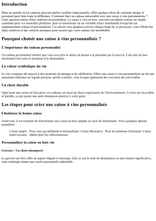 Comment faire un cadeau mémorable avec une caisse à vins personnalisée ?