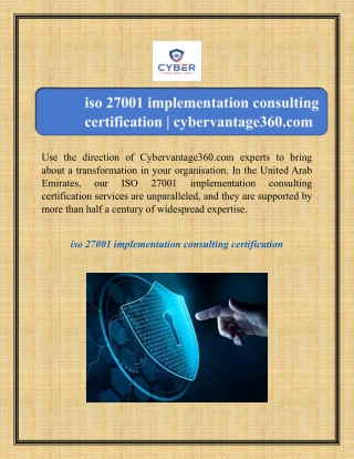 iso 27001 implementation consulting certification | cybervantage360.com