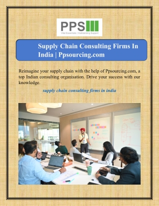 Supply Chain Consulting Firms In India | Ppsourcing.com