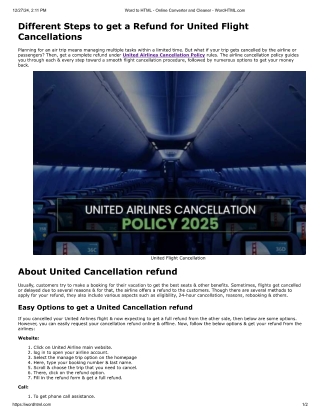 United Airlines Cancellation Policy | Tours N Travel Pro