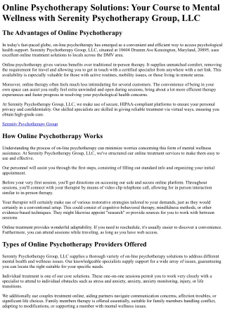Serenity Psychotherapy Group
