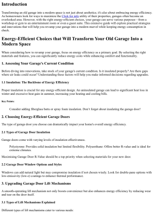 “Energy-Efficient Choices that Will Transform Your Old Garage Into a Modern Spac