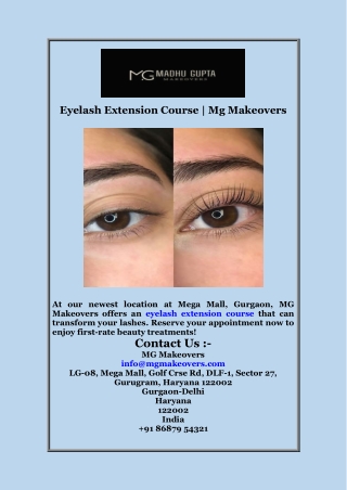 Eyelash Extension Course  Mg Makeovers