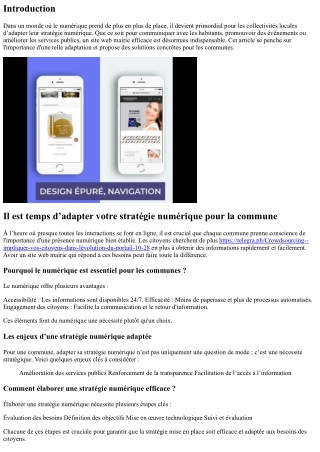 “Il est temps d’adapter votre stratégie numérique pour la commune”