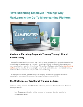 Revolutionizing Employee Training_ Why MaxLearn is the Go-To Microlearning Platform