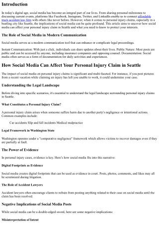 “How Social Media Can Affect Your Personal Injury Claim in Seattle”