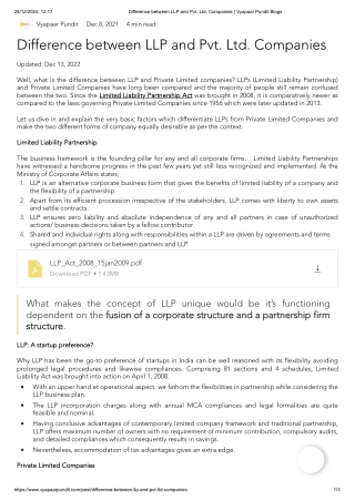 Difference between LLP and Pvt. Ltd. Companies _ Vyapaar Pundit Blogs