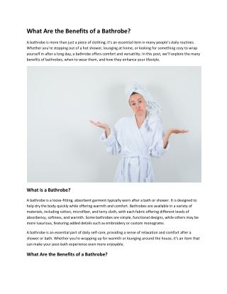 What Are the Benefits of a Bathrobe