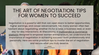 The Art of Negotiation: Tips for Women to Succeed