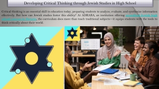 Developing Critical Thinking through Jewish Studies in High School