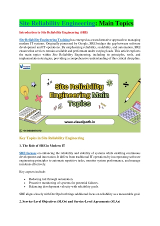 SRE Course - SRE Online Training