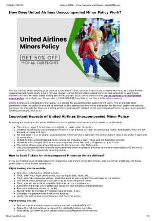 United Airlines Unaccompanied Minor Policy | Tours N Travel Pro