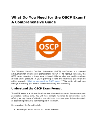 What Do You Need for OSCP Exam