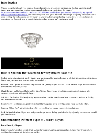 How to Spot the Best Diamond Jewelry Buyers Near Me