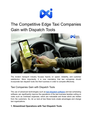 The Competitive Edge Taxi Companies Gain with Dispatch Tools