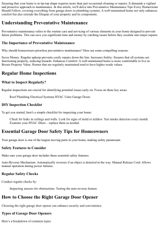 Preventative Maintenance Tips Every Homeowner Should Follow