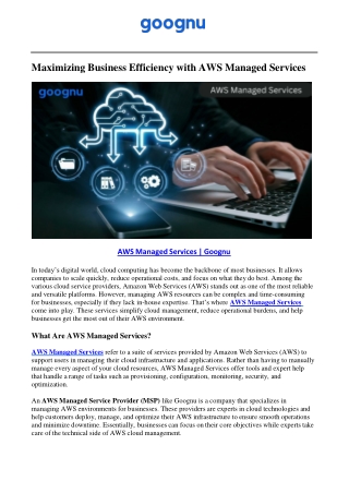 AWS Managed Services