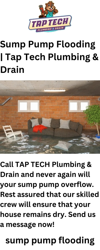 Sump Pump Flooding  Tap Tech Plumbing & Drain