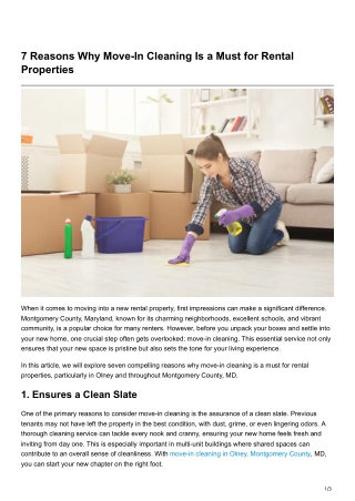 7 Reasons Why Move In Cleaning Is a Must for Rental Properties