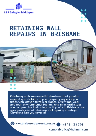 Professional Retaining Wall Repairs in Brisbane