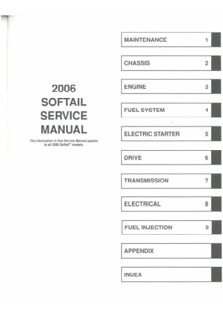 2006 Harley Davidson Softail Service Repair Manual Instant Download
