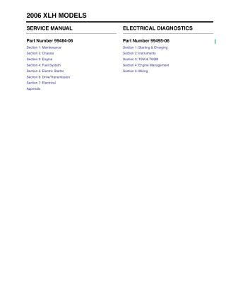 2006 Harley Davidson Sportster Service Repair Manual Instant Download